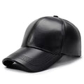 mens full pu leather baseball cap outdoor adjustable fashion