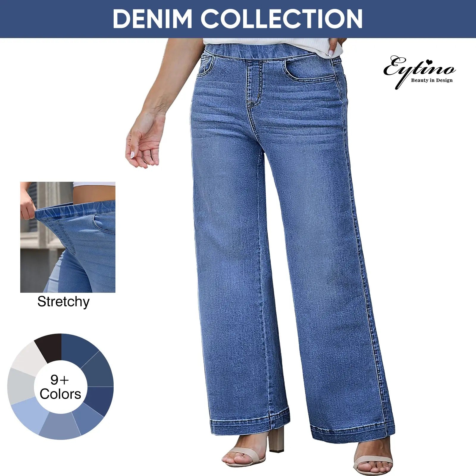 Women's High-Waist Straight Stretch Trousers image 1