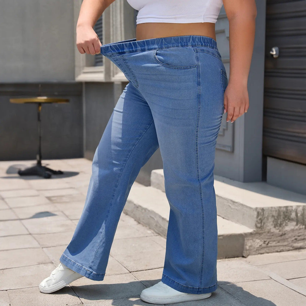 Women's High-Waist Straight Stretch Trousers image 3