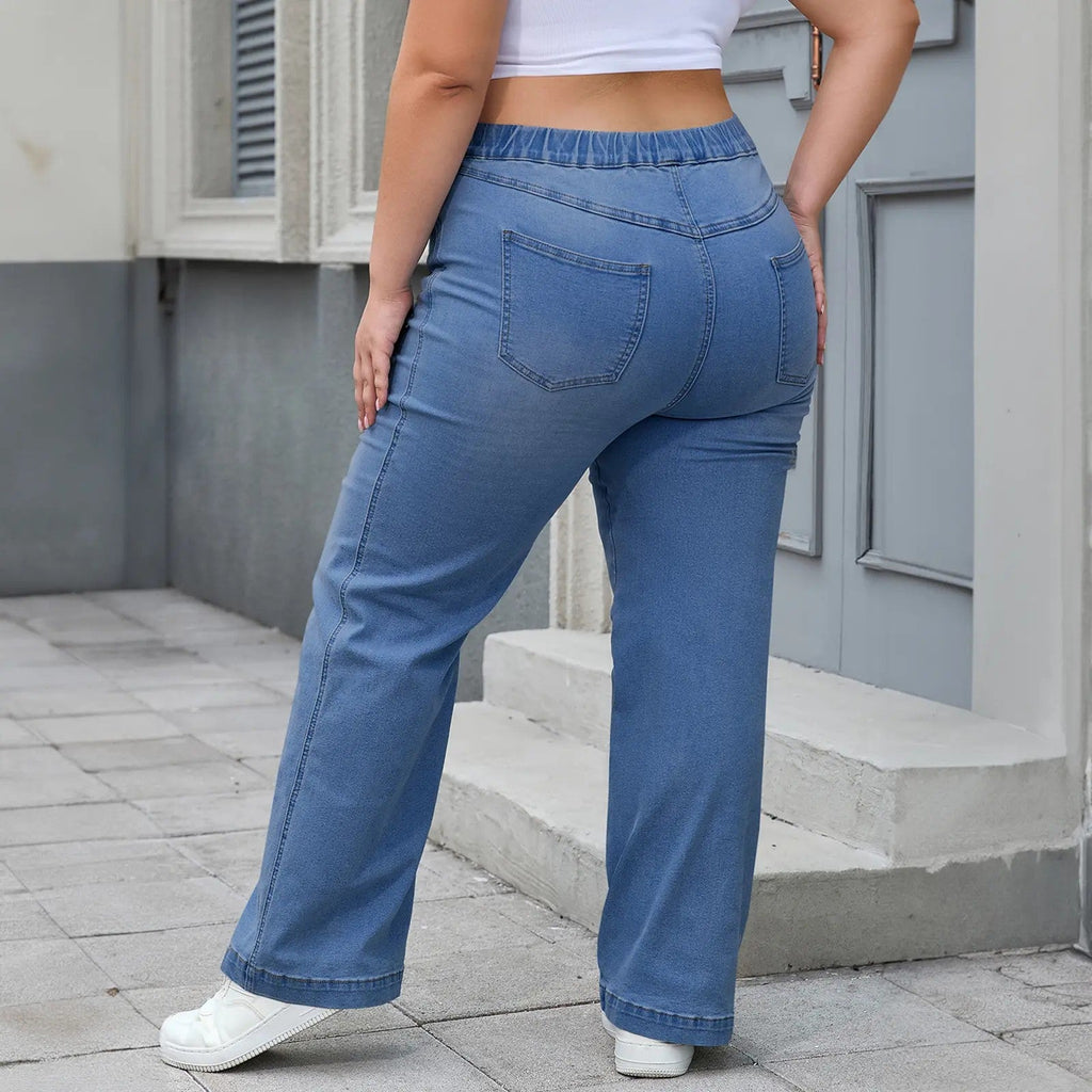Women's High-Waist Straight Stretch Trousers image 4