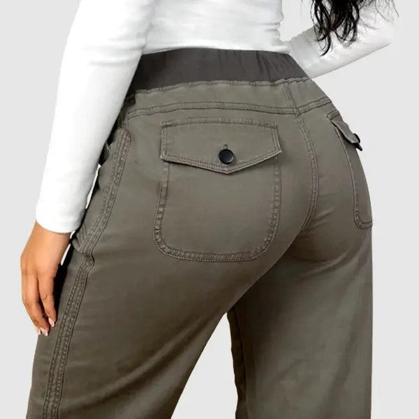Women's Slim-Fit Stretch Cotton Trousers image 3