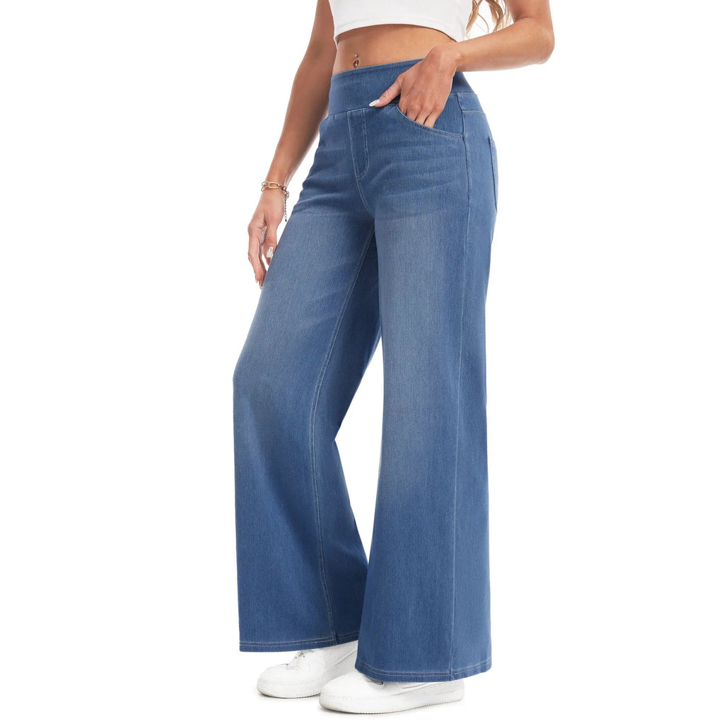 Women's Wide-Leg Stretch Woven Trousers image 3