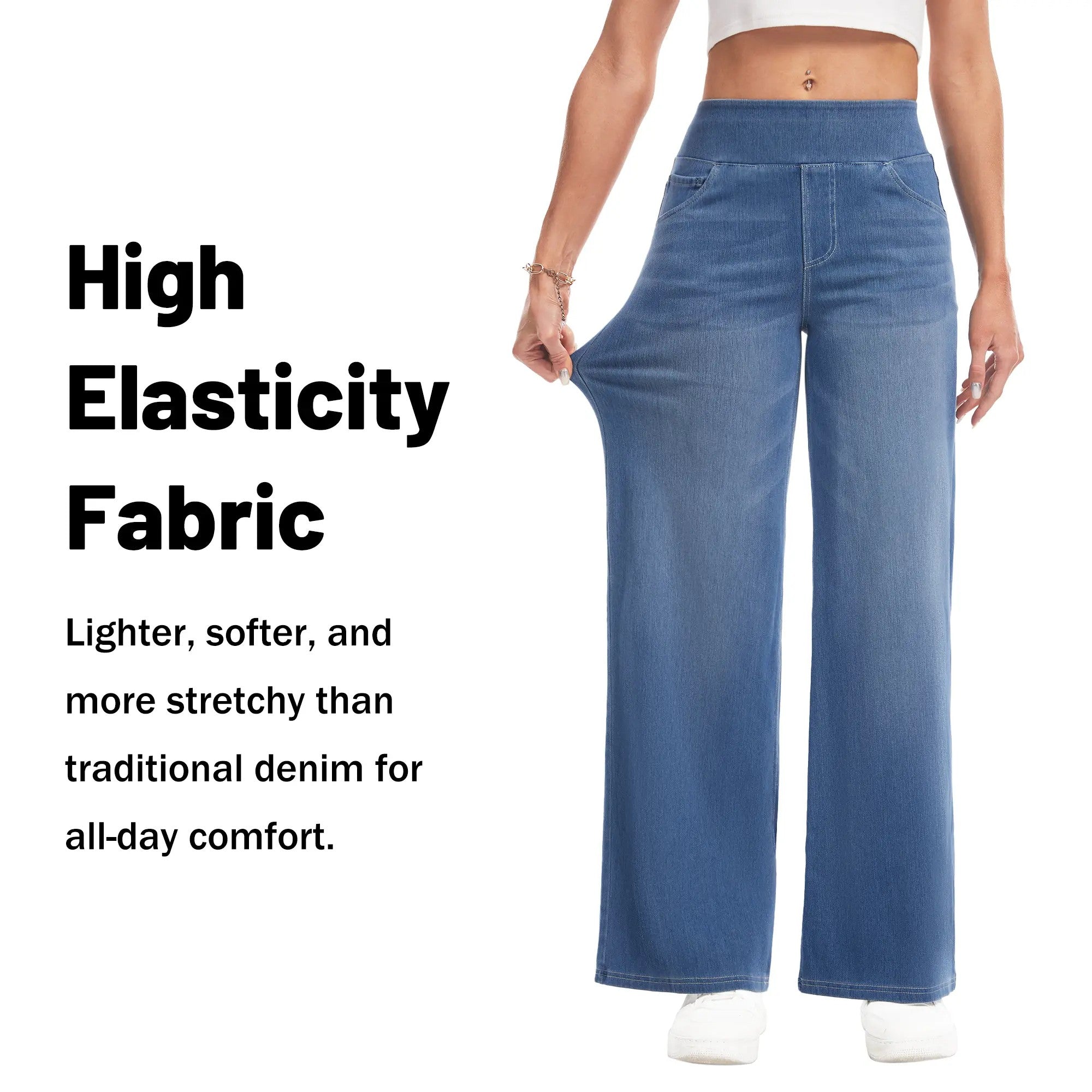 Women's Wide-Leg Stretch Woven Trousers image 6