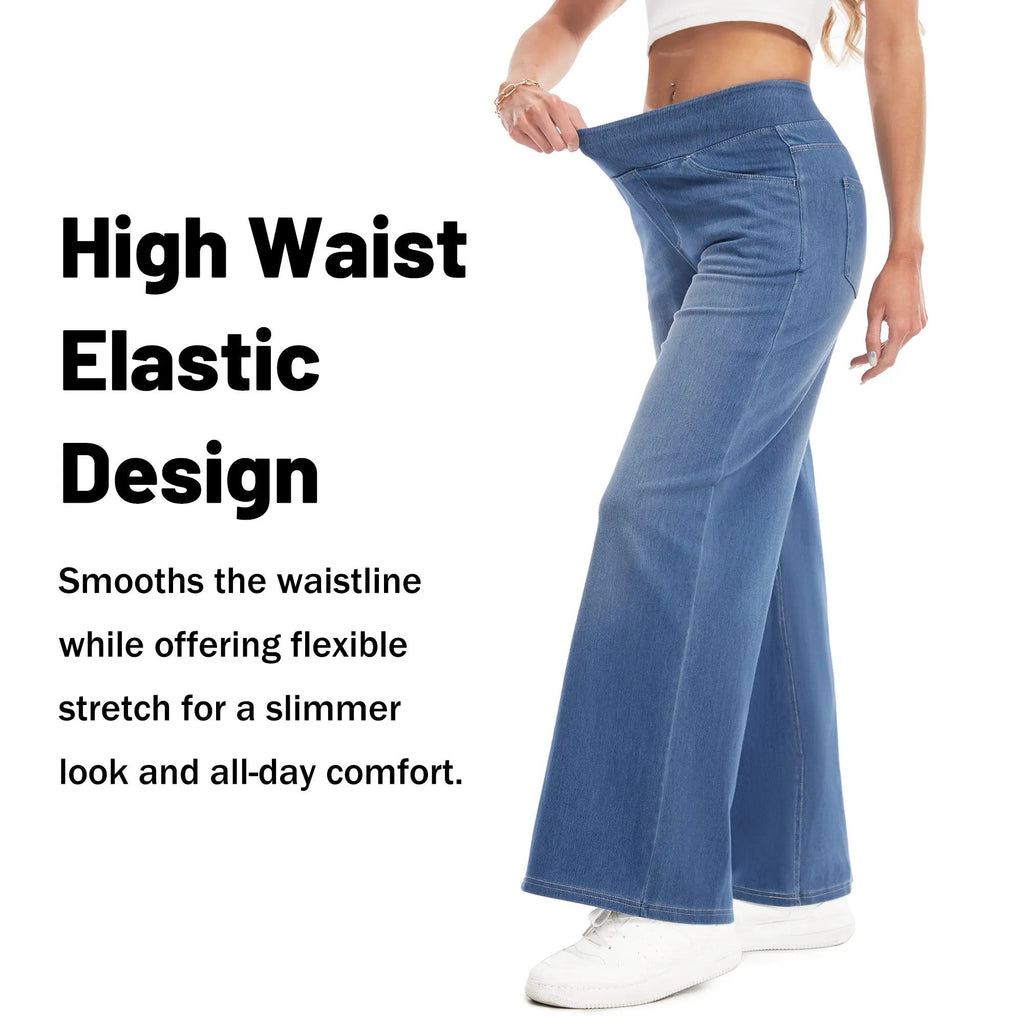Women's Wide-Leg Stretch Woven Trousers image 7