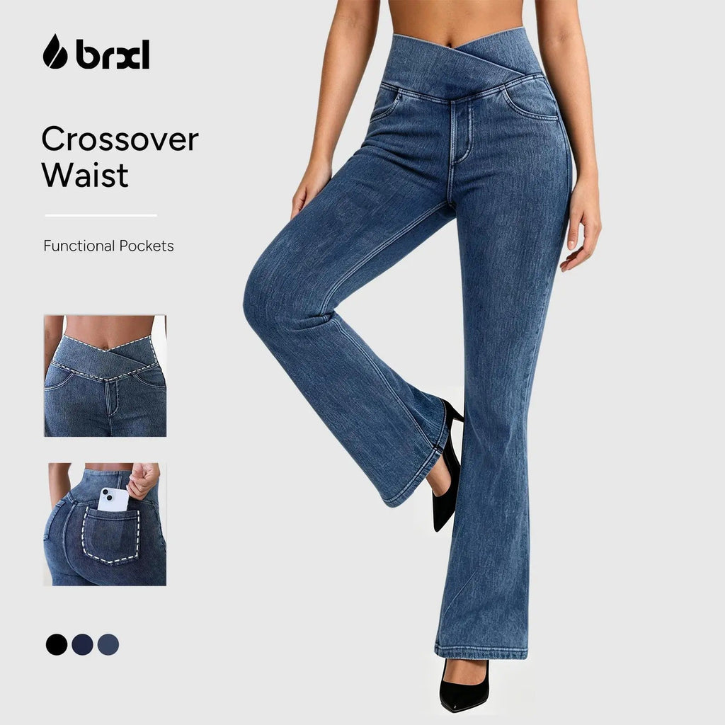 Women's Bootcut Stretch Cotton Trousers image 1