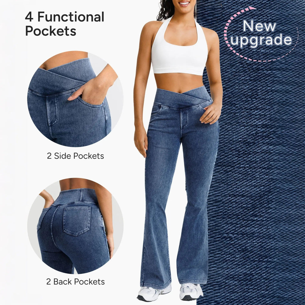 Women's Bootcut Stretch Cotton Trousers image 2