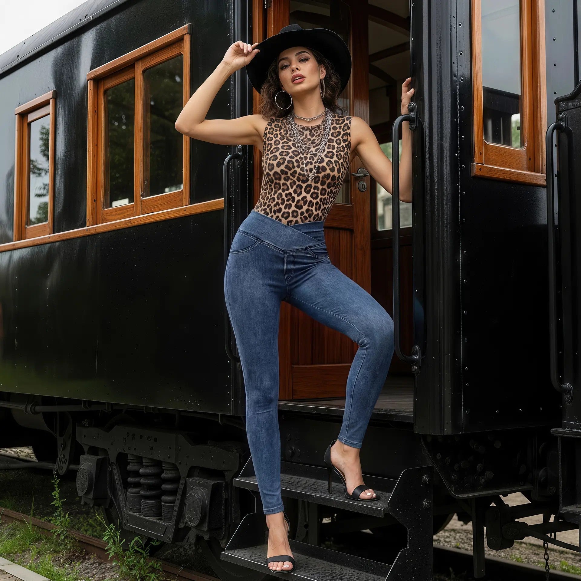 Women's Bootcut Stretch Cotton Trousers image 9