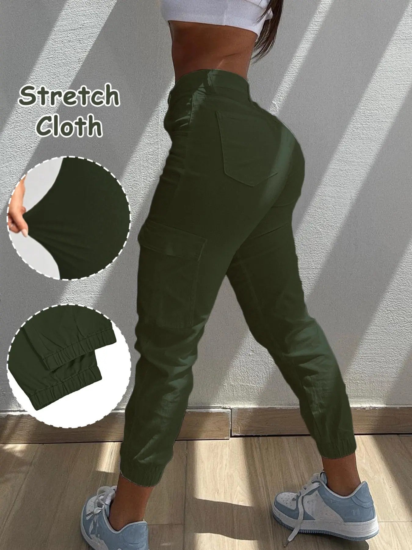 Women's Stretch Cargo-Style Trousers image 7