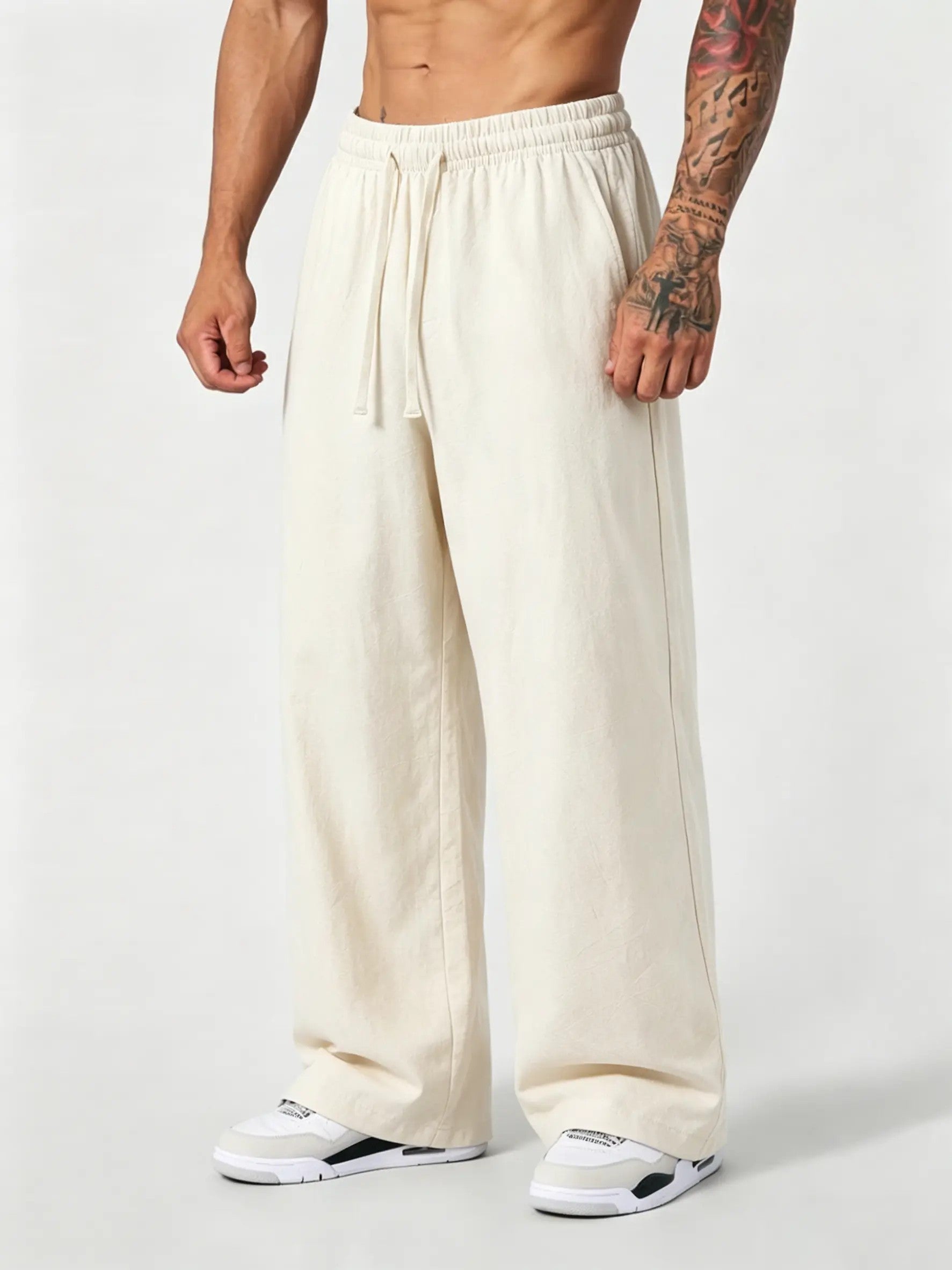 Men's Straight-Leg Stretch Cotton Trousers image 1