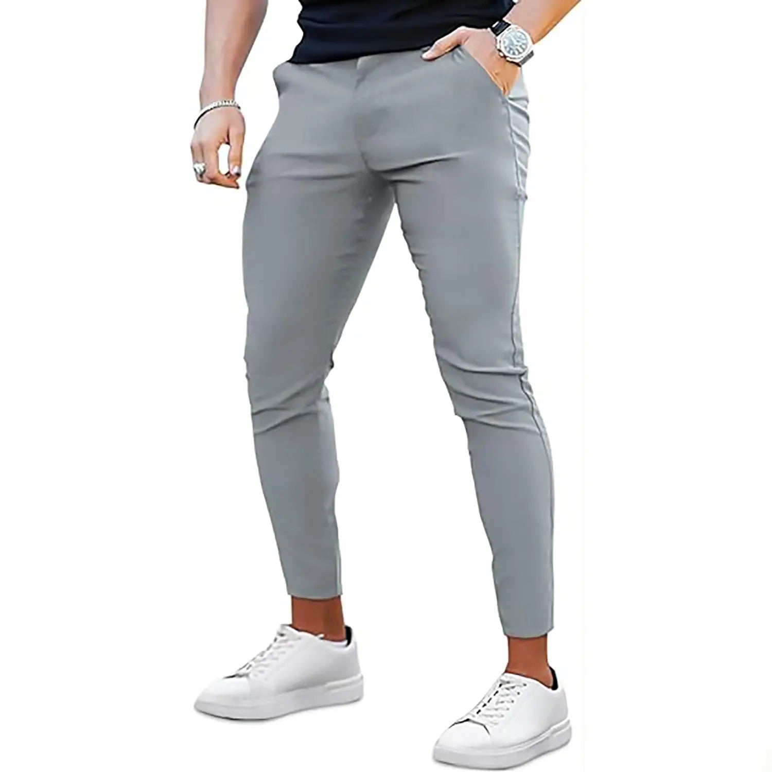 Men's Slim-Tapered Stretch Trousers image 4