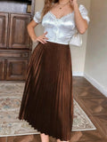 Women's Polyester Pleated Midi Skirt image 1