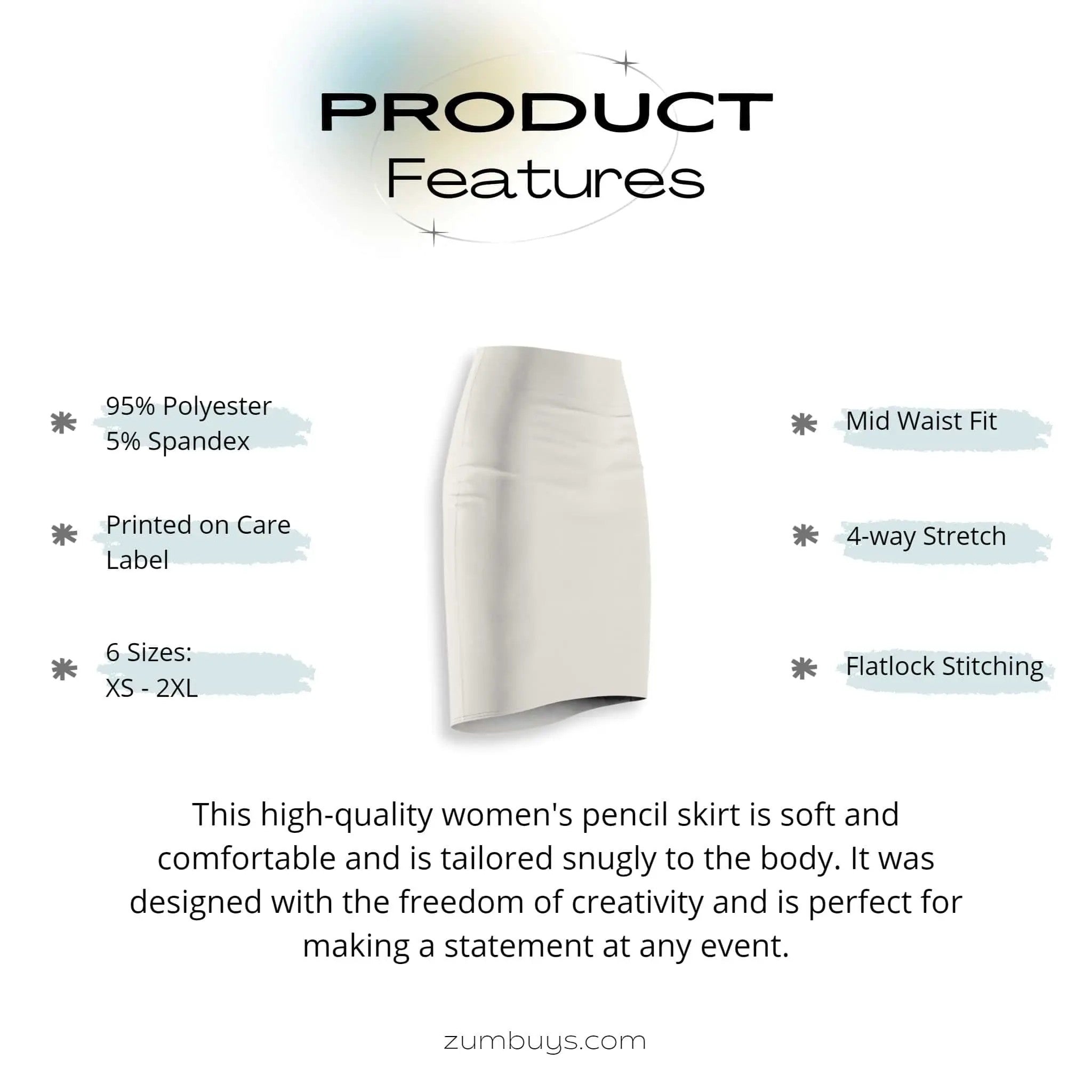 Women's Polyester Pencil Skirt image 5