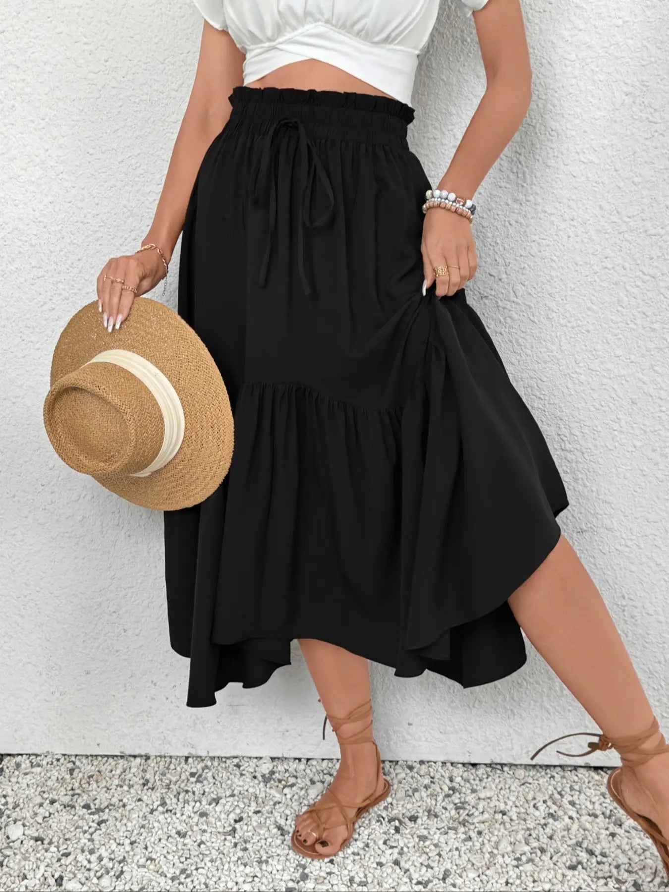 Women's Polyester Flared Midi Skirt image 1