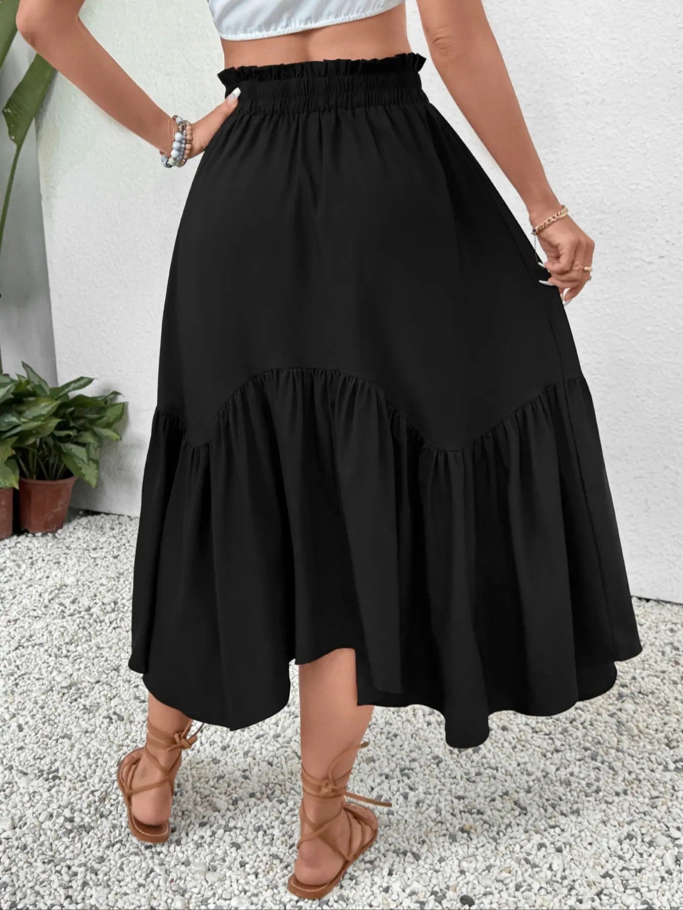 Women's Polyester Flared Midi Skirt image 2