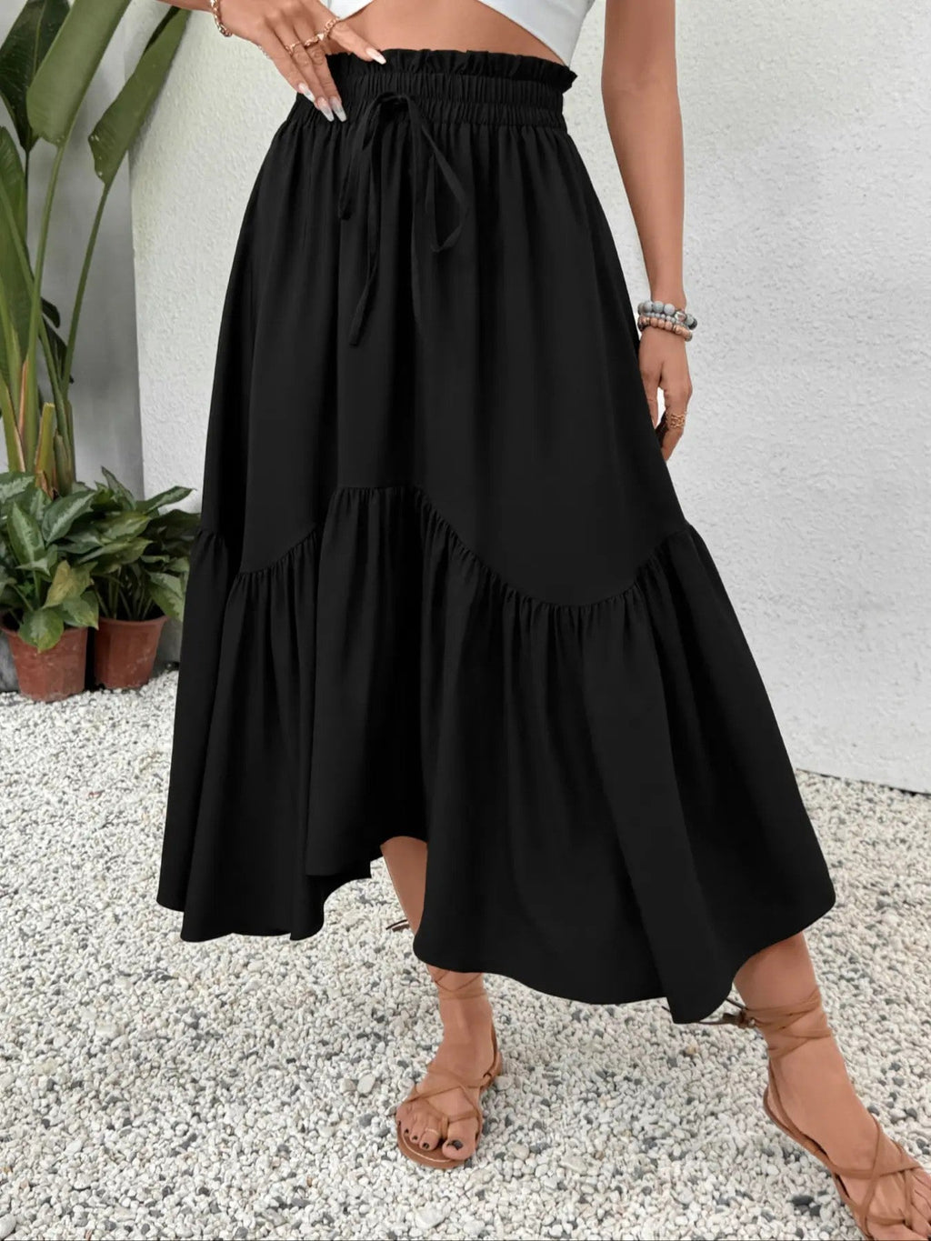 Women's Polyester Flared Midi Skirt image 3