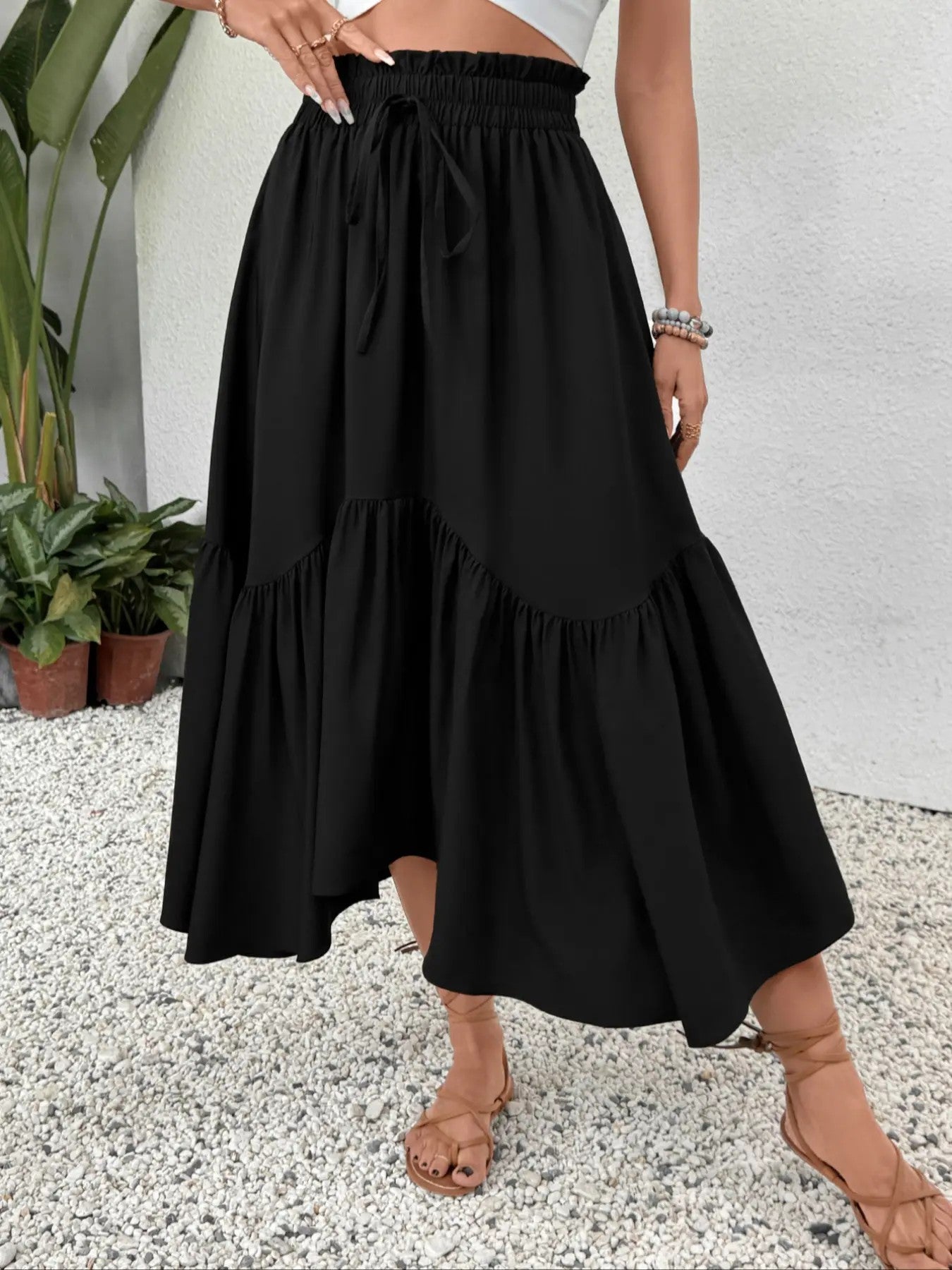 Women's Polyester Flared Midi Skirt image 3
