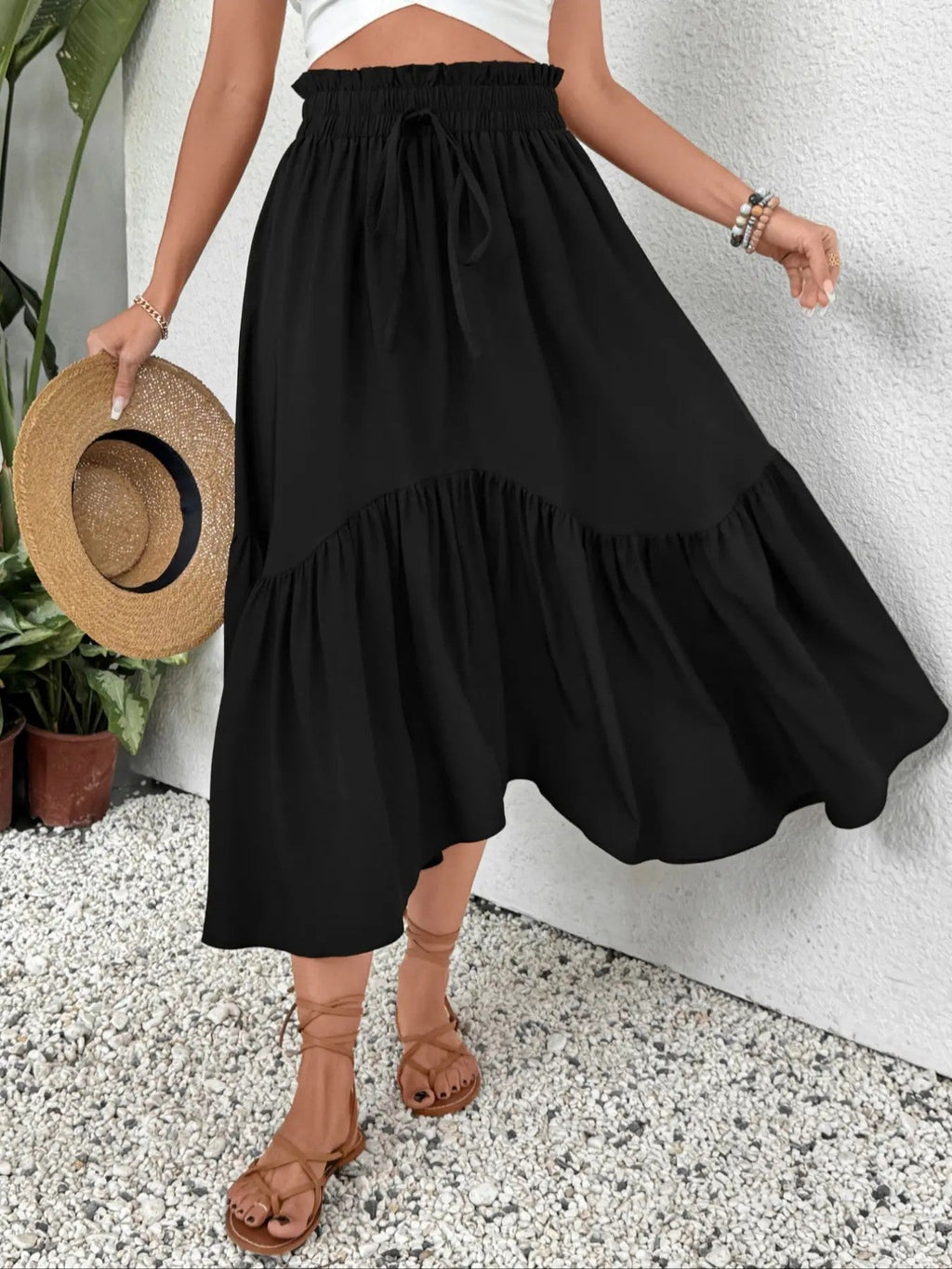 Women's Polyester Flared Midi Skirt image 4