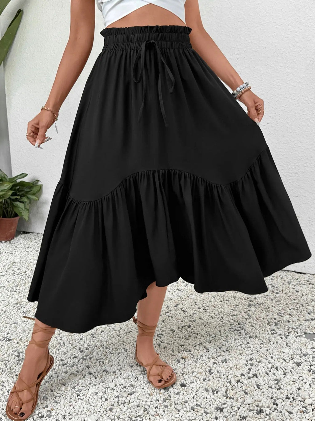 Women's Polyester Flared Midi Skirt image 5
