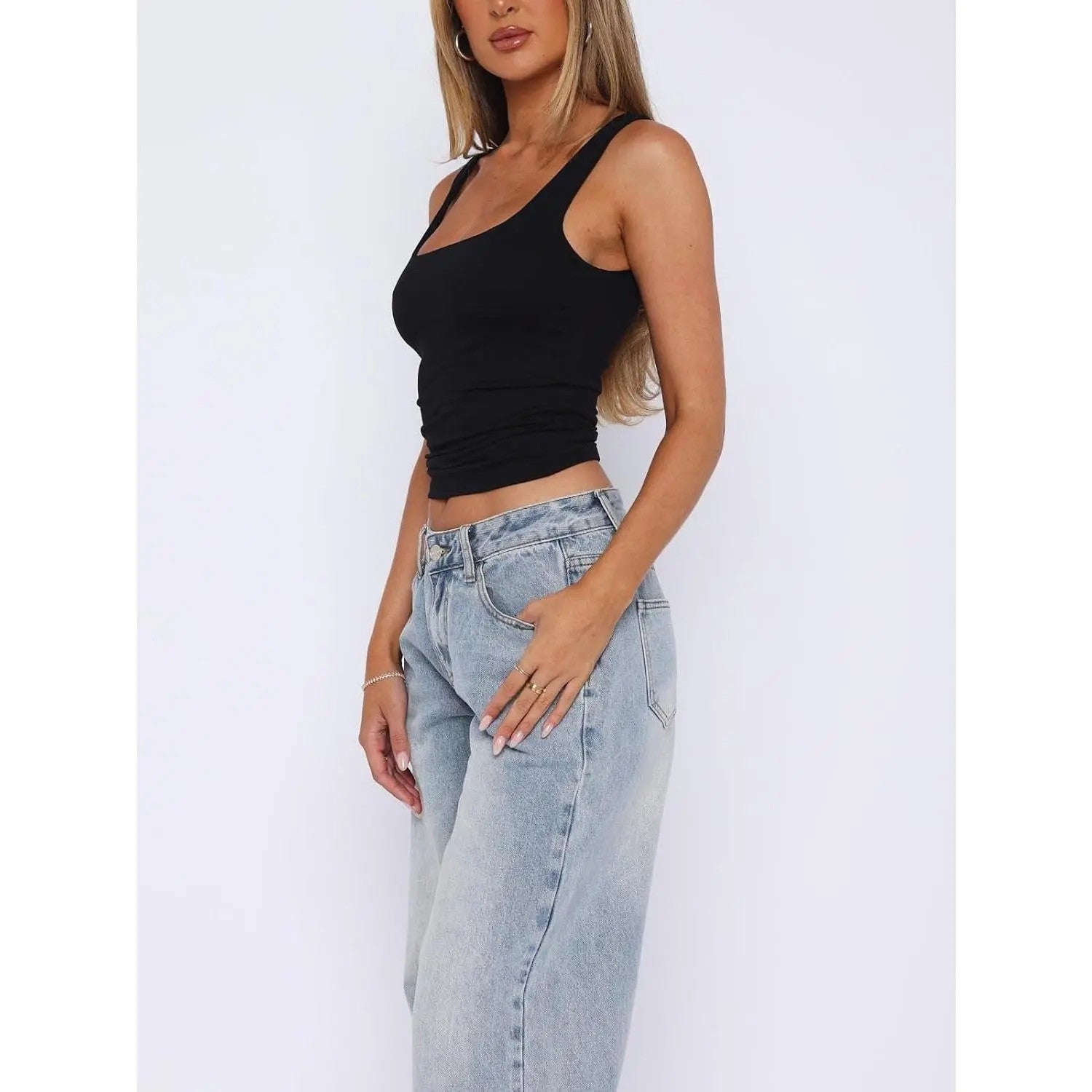 Women's Cotton-Viscose Relaxed Sleeveless Top image 2