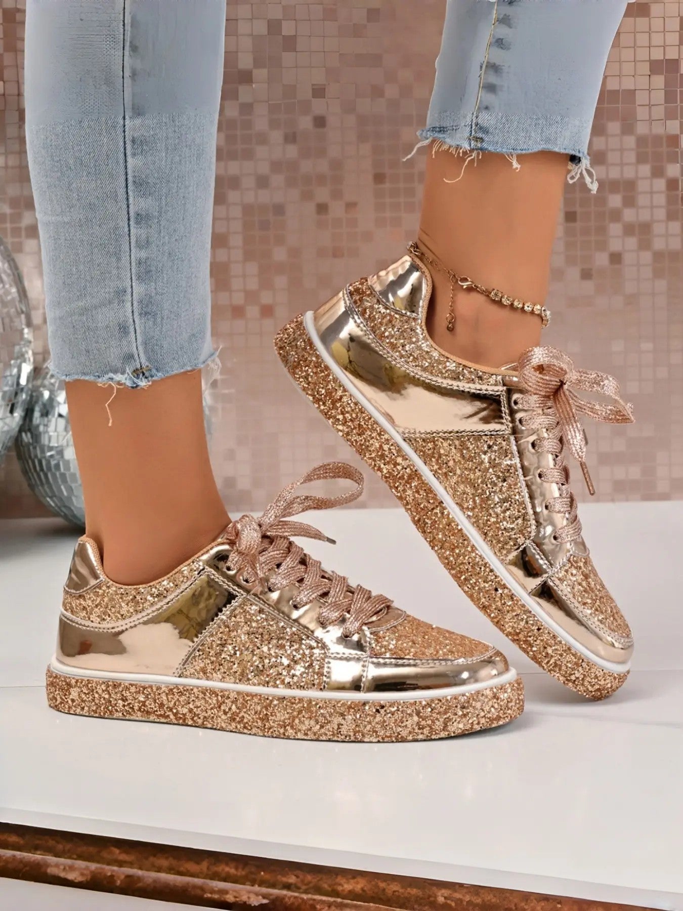 Women's PU Low-Top Casual Sneakers image 2