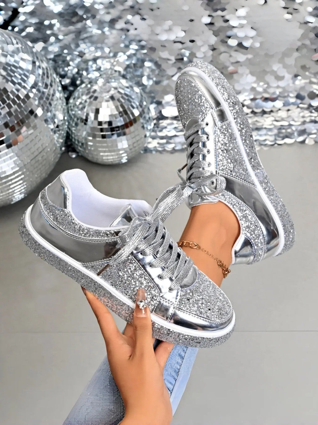 Women's PU Low-Top Casual Sneakers image 5