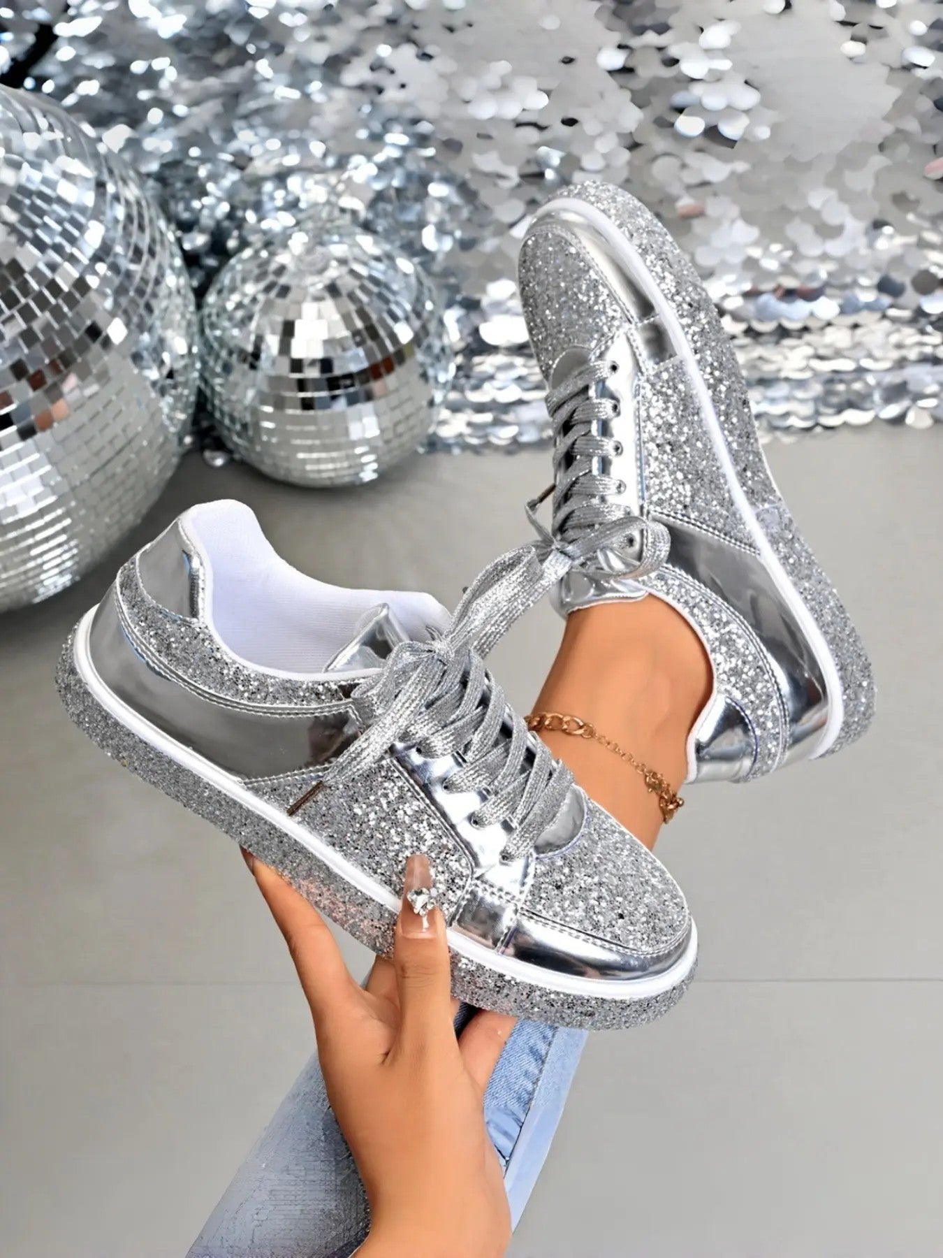 Women's PU Low-Top Casual Sneakers image 5
