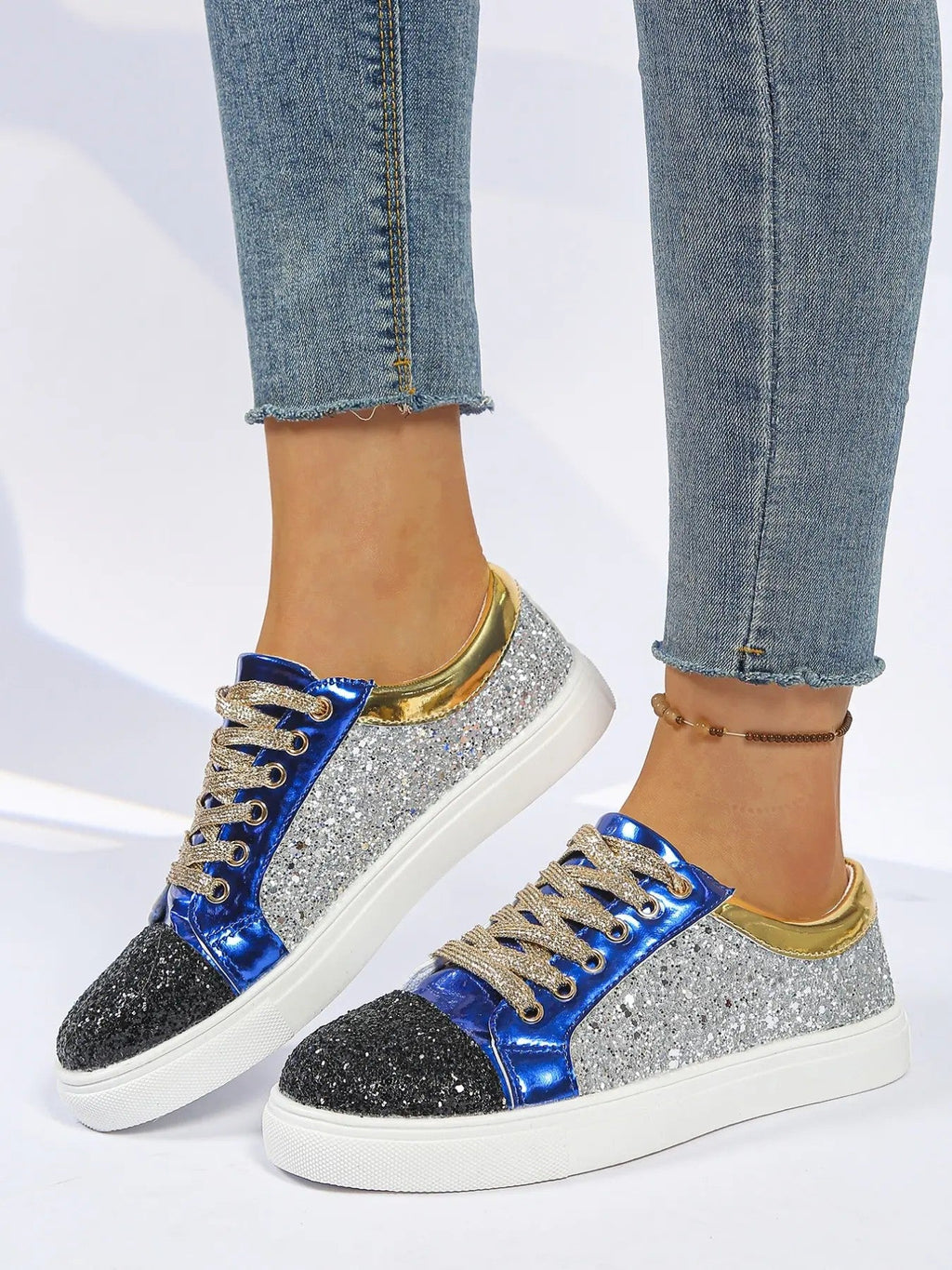 Women's PU Low-Top Casual Sneakers image 7