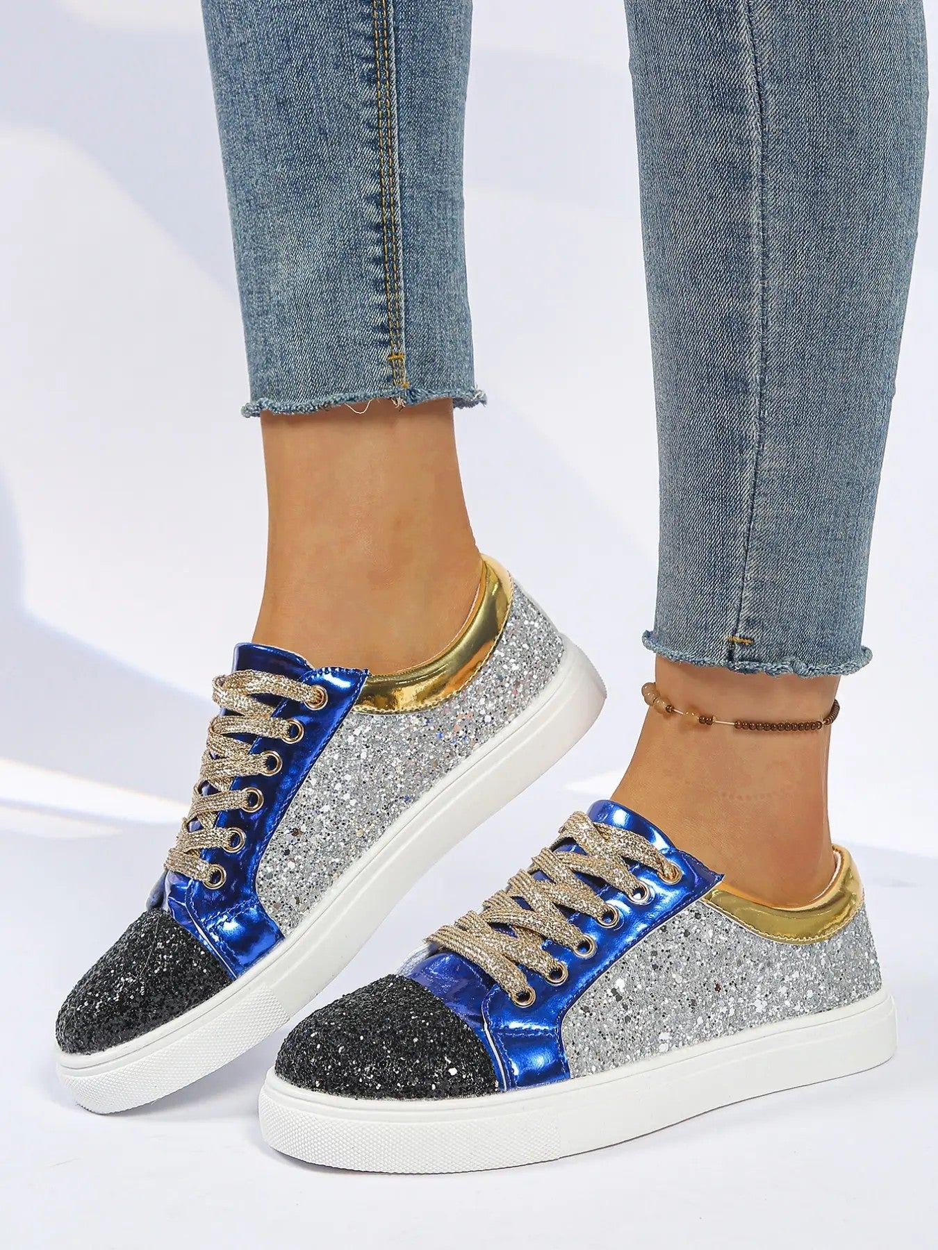 Women's PU Low-Top Casual Sneakers image 7