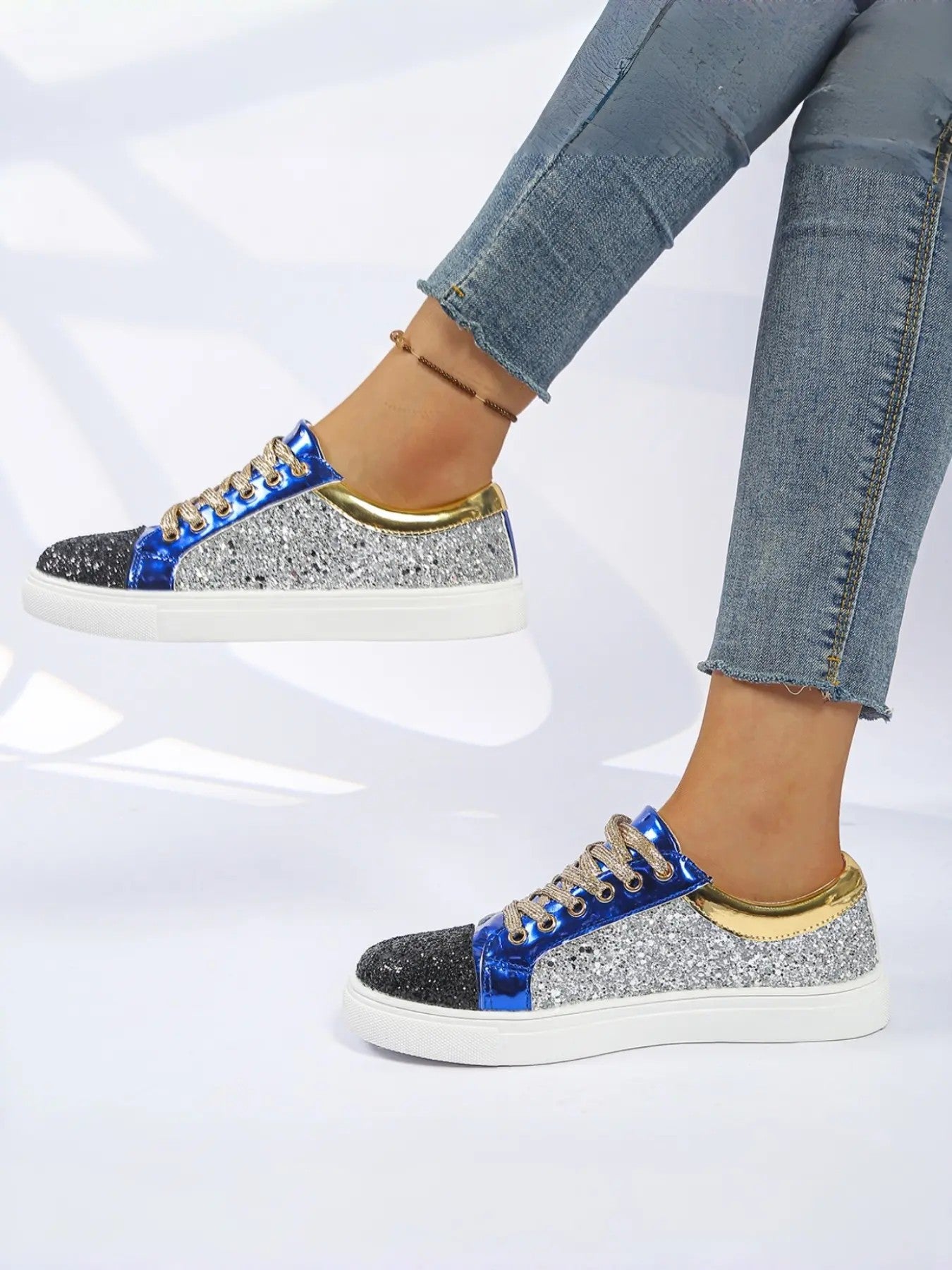 Women's PU Low-Top Casual Sneakers image 8