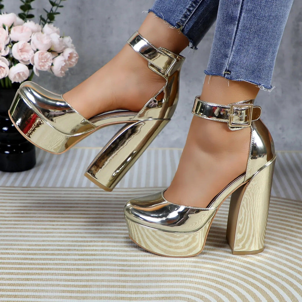 Women's PU Block-Heel Pumps image 7