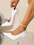 Women's PU Low-Cut Stiletto Pumps image 1