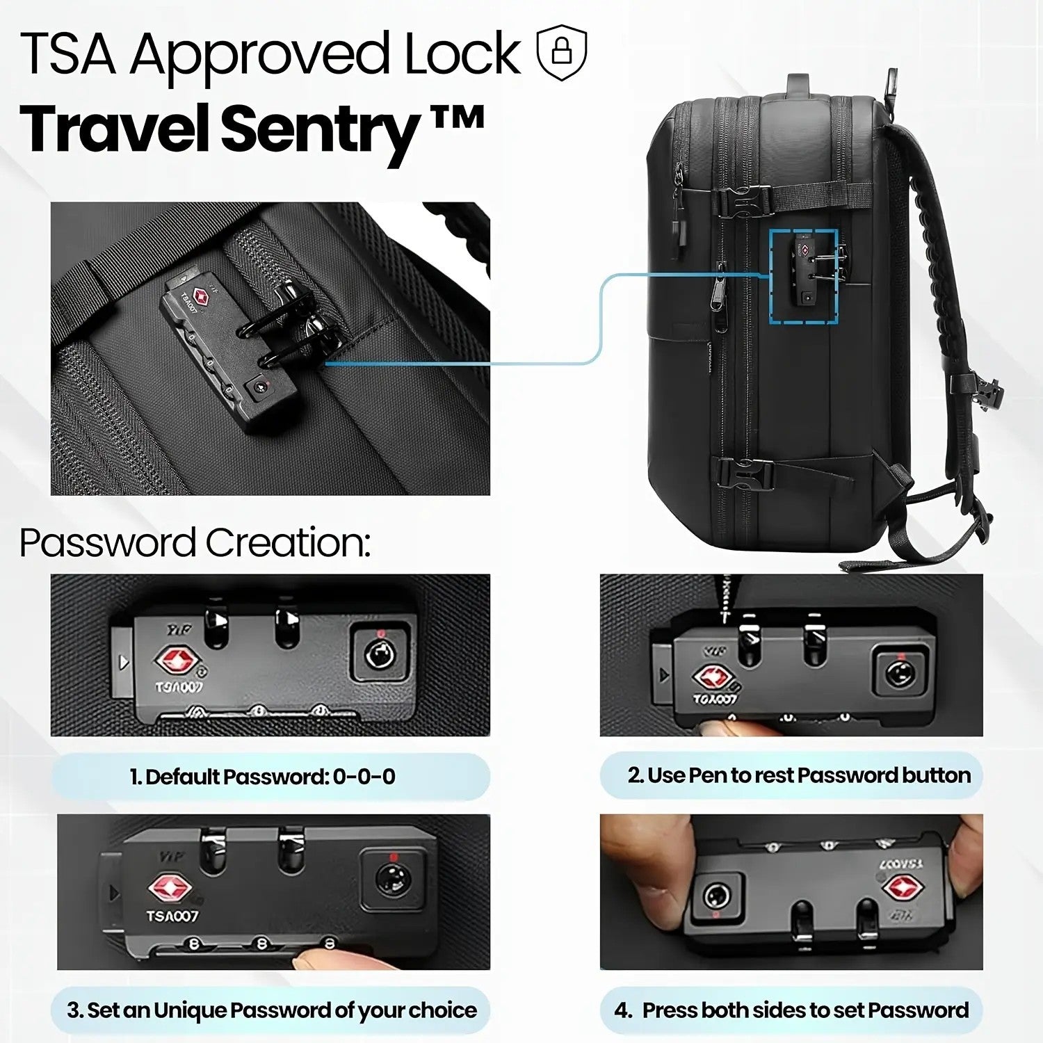 Large-Capacity Fabric Travel Backpack image 3