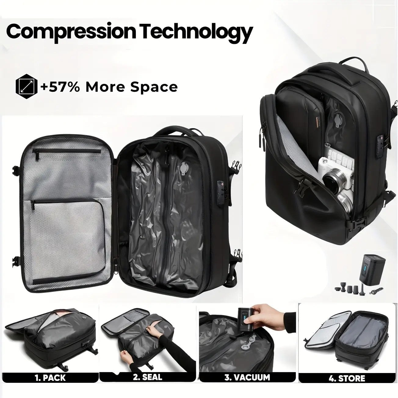 Large-Capacity Fabric Travel Backpack image 6